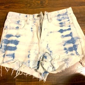 Tie dye high rise shorts